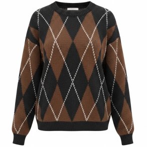 ISAKO HARLEKIN SWEATER BROWN/BLACK