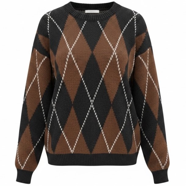 ISAKO HARLEKIN SWEATER BROWN/BLACK