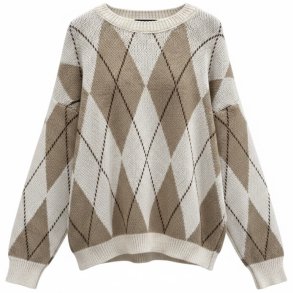 ISAKO HARLEKIN SWEATER OFF WHITE/BEIGE