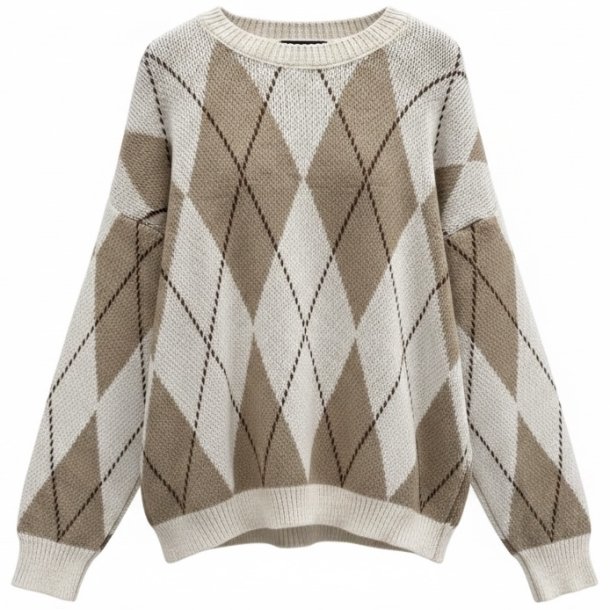 ISAKO HARLEKIN SWEATER OFF WHITE/BEIGE