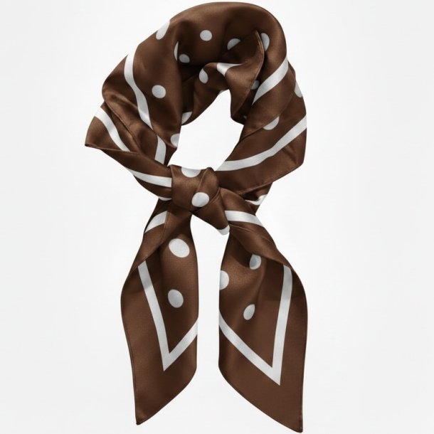ISAKO VALENTINA DOT SCARF BROWN