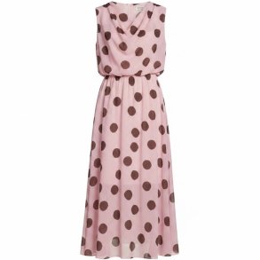 ISAKO LILJE DOT DRESS LIGHT ROSA/BROWN