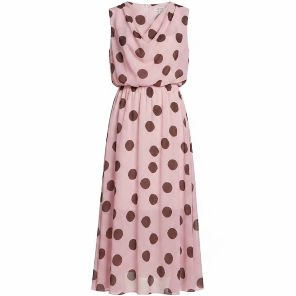 ISAKO LILJE DOT DRESS LIGHT ROSA/BROWN