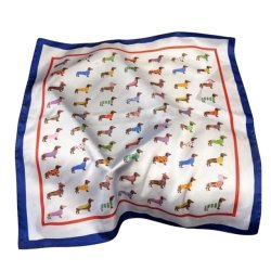 ISAKO DACHSHUND SCARF BLUE