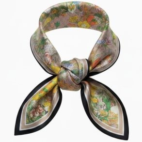 ISAKO FLOWER SCARF YELLOW/NAVY