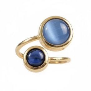 ISAKO DOUBLE-HEADED ROUND RING ROYAL BLUE 