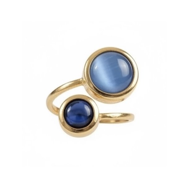 ISAKO DOUBLE-HEADED ROUND RING ROYAL BLUE 