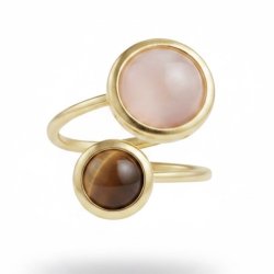 ISAKO DOUBLE-HEADED ROUND RING BROWN 