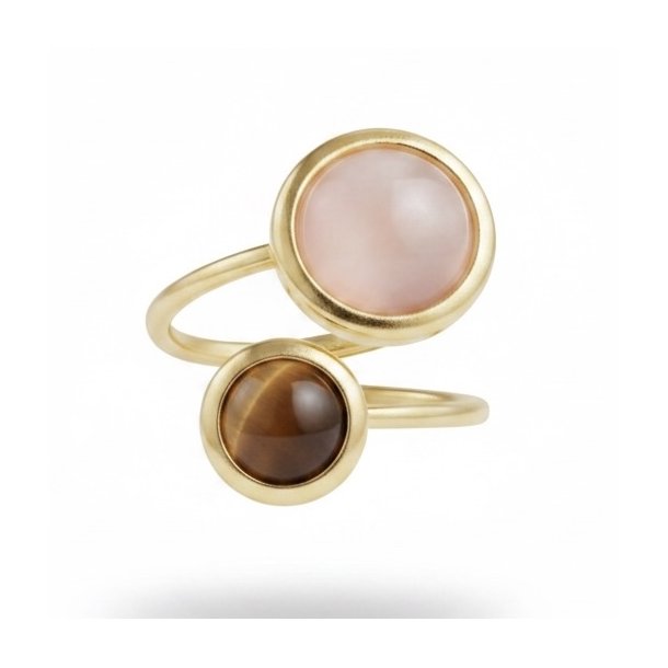 ISAKO DOUBLE-HEADED ROUND RING BROWN 
