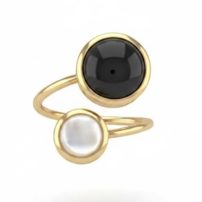 ISAKO DOUBLE-HEADED ROUND RING BLACK 