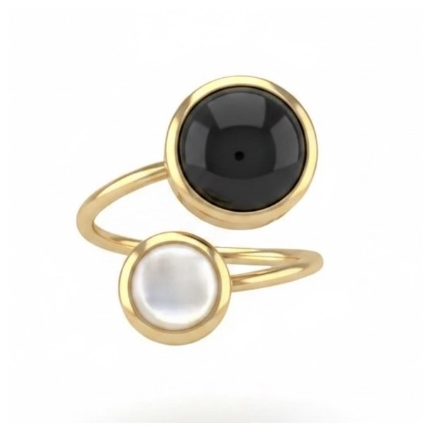 ISAKO DOUBLE-HEADED ROUND RING BLACK 