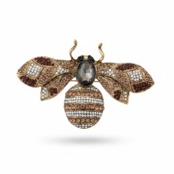 ISAKO BROOCH BIG BEE BROWN