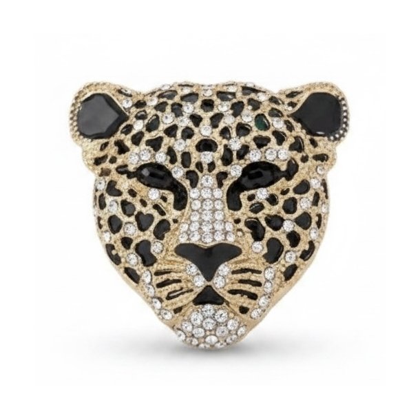 ISAKO BROOCH LEOPARD GOLD