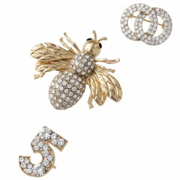 ISAKO BROOCH SET OF 3 GOLD