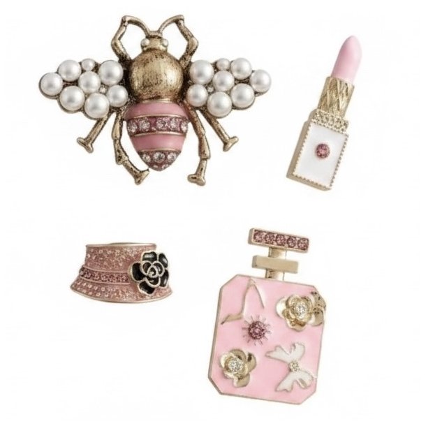 ISAKO BROOCH SET OF 4 PINK