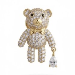 ISAKO BROOCH SMALL TEDDY GOLD