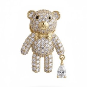 ISAKO BROOCH SMALL TEDDY GOLD