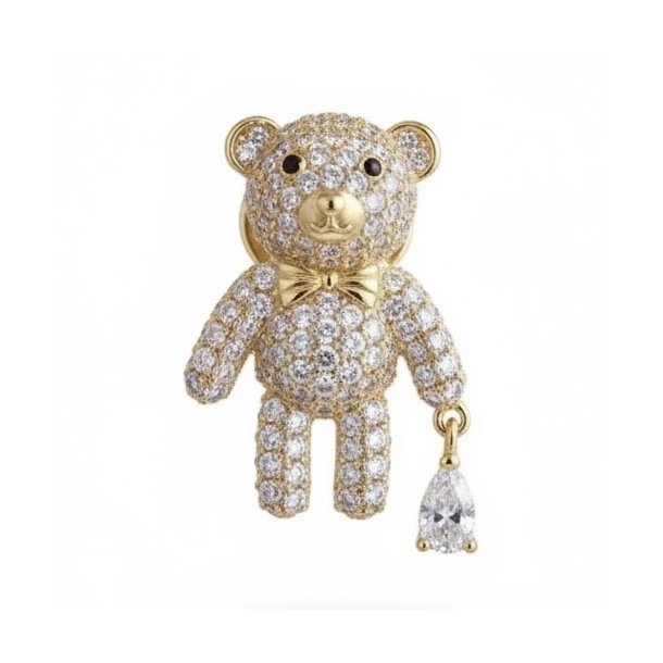 ISAKO BROOCH SMALL TEDDY GOLD