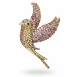 ISAKO BROOCH BIRD PINK