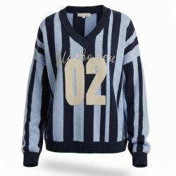 ISAKO 02 STRIPE KNIT NAVY
