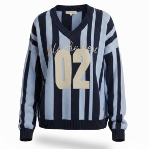 ISAKO 02 STRIPE KNIT NAVY