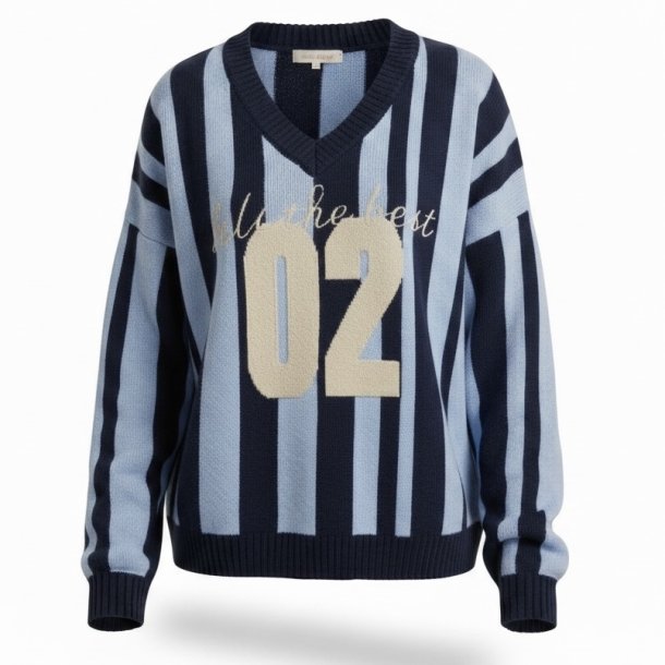 ISAKO 02 STRIPE KNIT NAVY