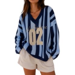 ISAKO 02 STRIPE KNIT NAVY