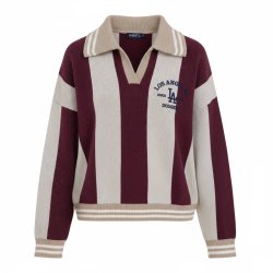 ISAKO STRIPE KNIT BURGUNDY