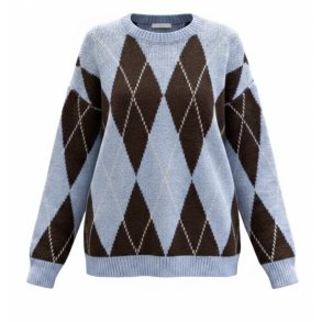ISAKO HARLEKIN SWEATER BLUE