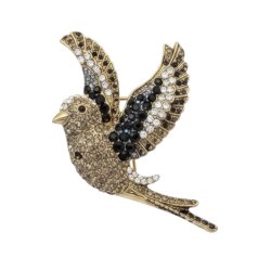 ISAKO BROOCH BIRD BLACK