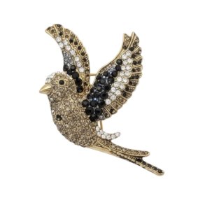 ISAKO BROOCH BIRD BLACK
