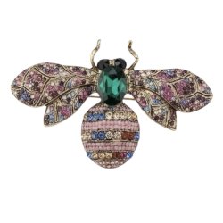 ISAKO BROOCH BIG BEE OLD ROSE