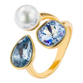 ISAKO TRIO-HEADED ROUND RING BLUE 