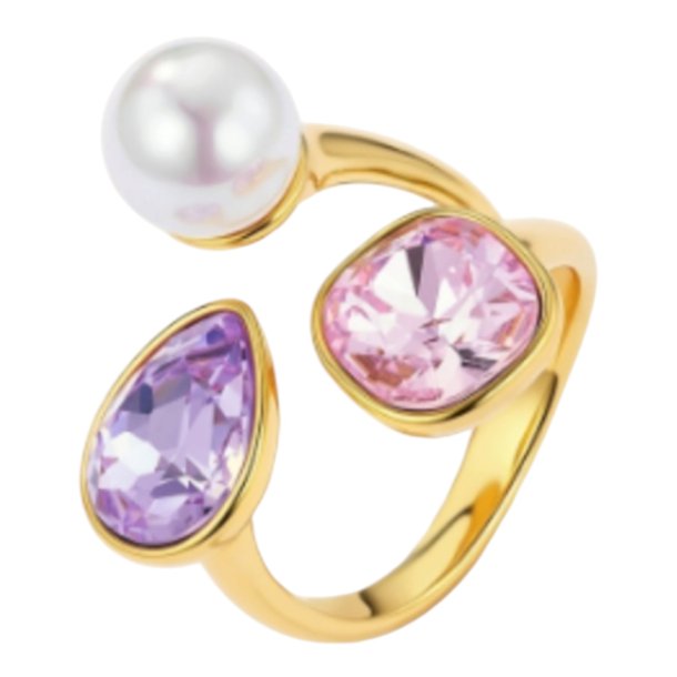 ISAKO TRIO-HEADED ROUND RING PINK 