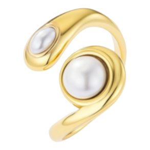 ISAKO DOUBLE-HEADED ROUND RING PEARL 