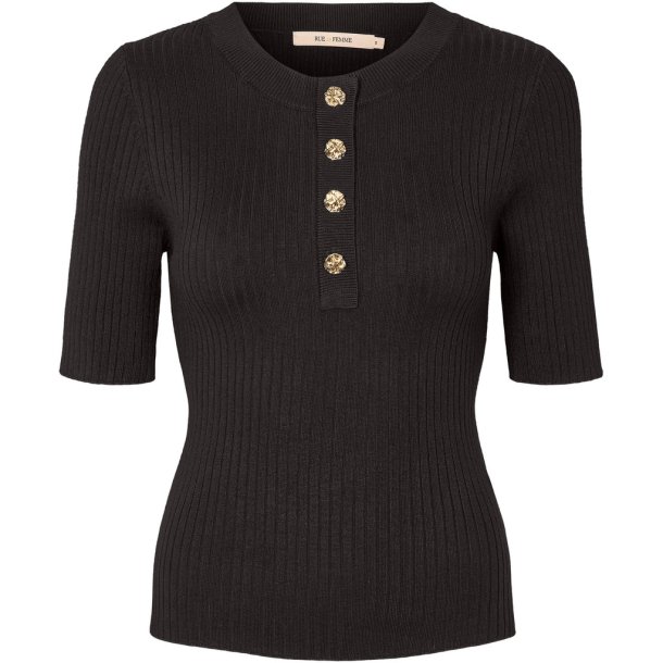 RUE de FEMME FENNEC KNIT TEE BLACK
