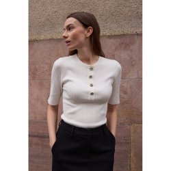 RUE de FEMME FENNEC KNIT TEE WHITE