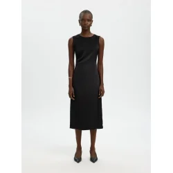 SELECTED FEMME SLFCHLOE SLIM MIDI DRESS BLACK