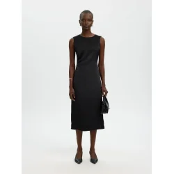 SELECTED FEMME SLFCHLOE SLIM MIDI DRESS BLACK
