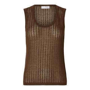 SELECTED FEMME SLFHENNAH KNIT TOP BROWN