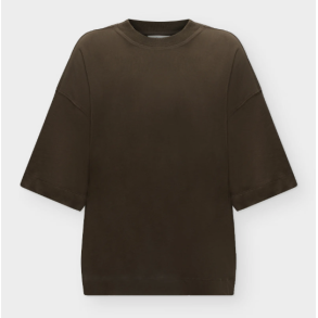 SELECTED FEMME SLWCOL WOMAN OVERSIZE TEE BROWN