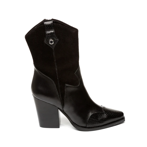 STEVE MADDEN EZZY BLACK W. SUEDE 