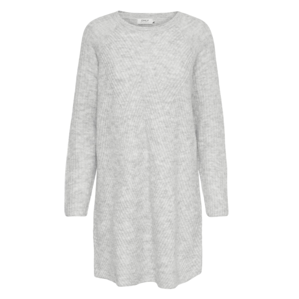 ONLY ONLCAROL DRESS KNIT LIGHT GREY 