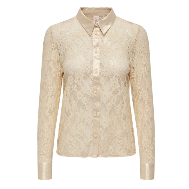 ONLY ONLCATHJA LACE SHIRT SAND 