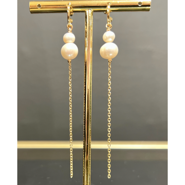 BY THERSLUND DANCE 2 EARRINGS WHITE/GOLD