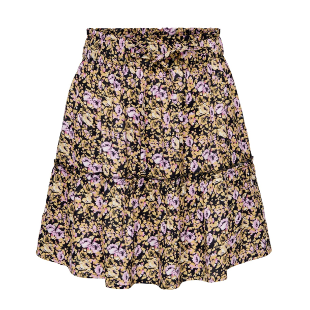 ONLLILA MINI SKIRT BLACK PINK FLOWER