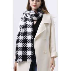 ZENIA CHECK SCARF BLACK/WHITE 