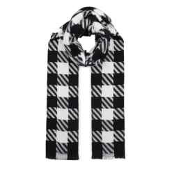 ZENIA CHECK SCARF BLACK/WHITE 