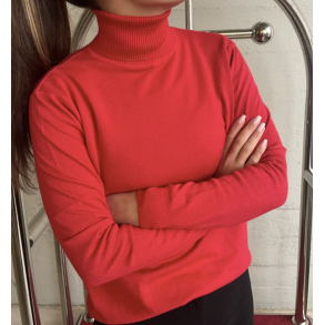 BOLOGNA HIGH NECK BLOUSE RED 