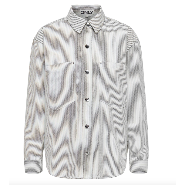 ONLY ONLMERLE STRIPE SHIRT WHITE 
